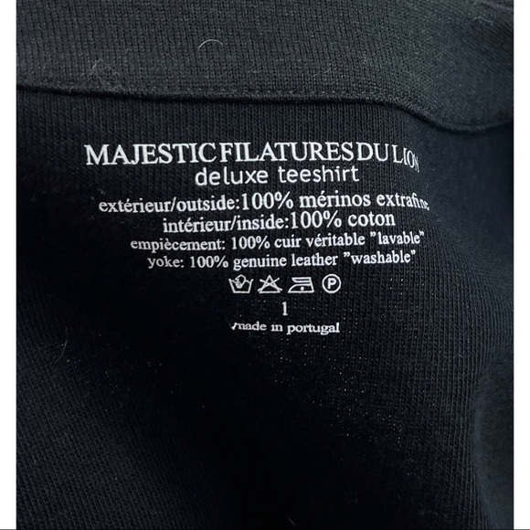 Majestic Filatures Dulion 1 Sz XS Merino Wool Fringed Leather Sweater Cardigan - Picture 8 of 9